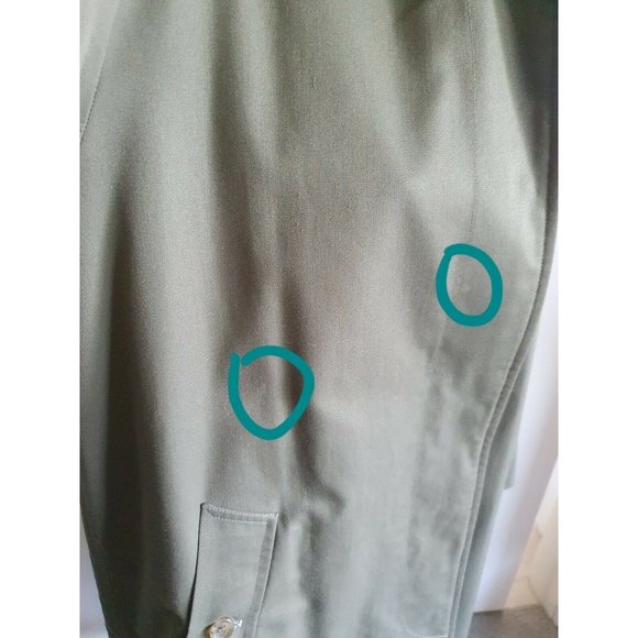 Authentic Vintage Burberrys green khaki long coat Size M cotton blend Burberry - Picture 5 of 8